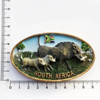 South Africa Big 5 Magnetic Fridge Sticker South Africa's Geographical Travel Souvenir Elephant Lion Tiger Flamingo Animal decor - Grand Goldman