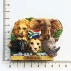 South Africa Big 5 Magnetic Fridge Sticker South Africa's Geographical Travel Souvenir Elephant Lion Tiger Flamingo Animal decor - Grand Goldman