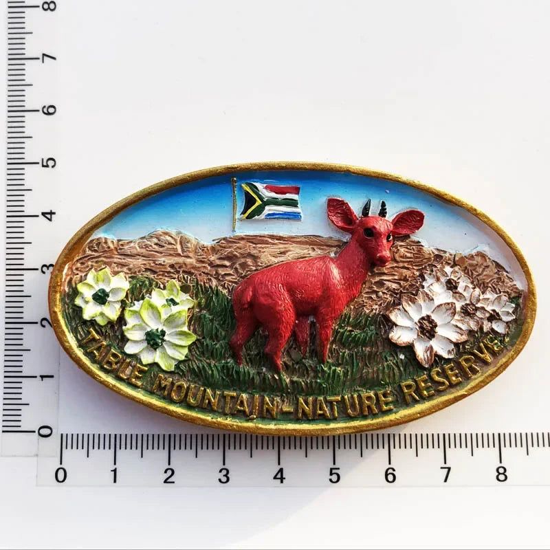 South Africa Big 5 Magnetic Fridge Sticker South Africa's Geographical Travel Souvenir Elephant Lion Tiger Flamingo Animal decor - Grand Goldman