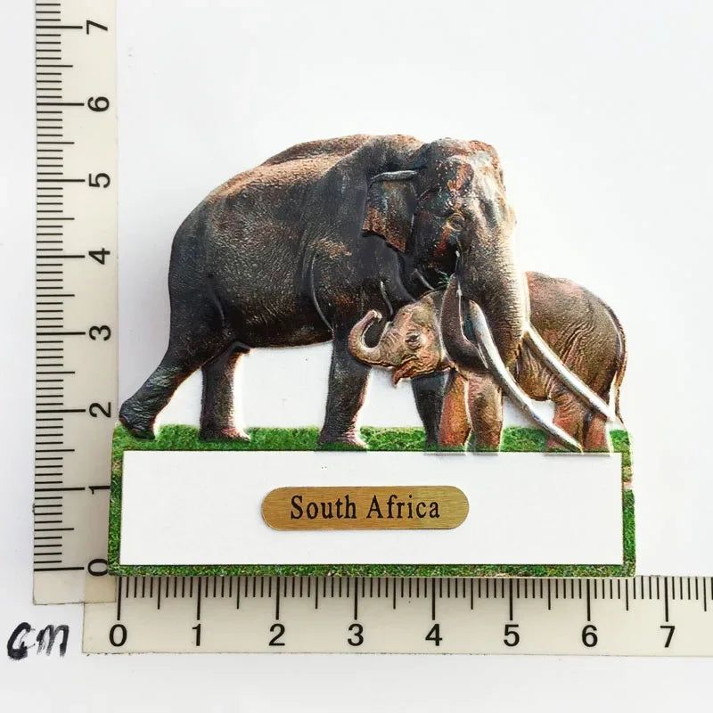 South Africa Big 5 Magnetic Fridge Sticker South Africa's Geographical Travel Souvenir Elephant Lion Tiger Flamingo Animal decor - Grand Goldman