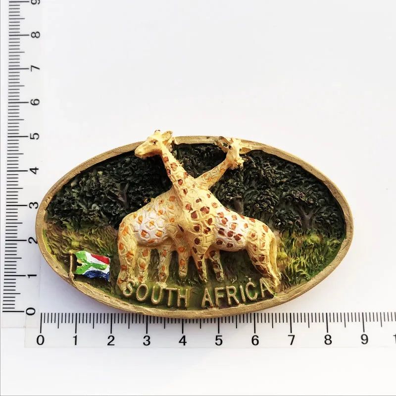 South Africa Big 5 Magnetic Fridge Sticker South Africa's Geographical Travel Souvenir Elephant Lion Tiger Flamingo Animal decor - Grand Goldman