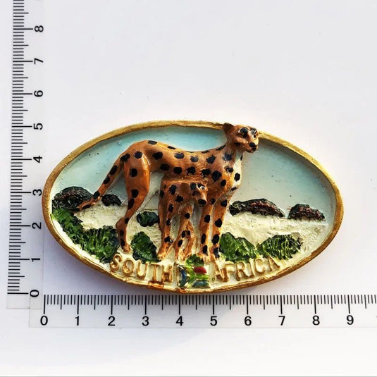 South Africa 3D Animal Tourist Souvenirs Fridge Magnet Refrigerator Sticker Africa's Big Five Resin Painted Crafts Gift Idea - Grand Goldman