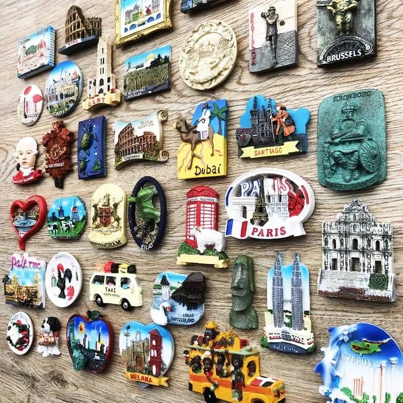 Spain Colosseo Roma Italy Austria Belgium Chile  Holland Santiago England Dominican Eilat Switzerland Portugal Fridge Magnets - Grand Goldman