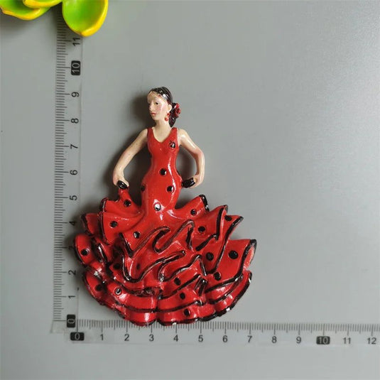 Spain Flamenco Fridge Magnets Spanish dancer Tourist Souvenir Decor Handicraft Magnetic Refrigerator sticker Collection Gifts - Grand Goldman