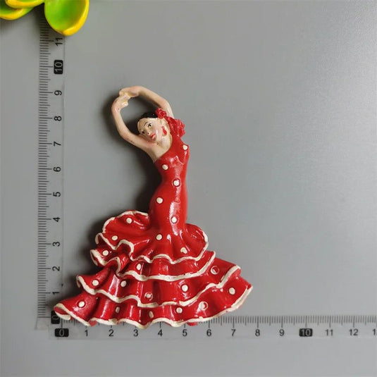 Spain Flamenco Fridge Magnets Spanish dancer Tourist Souvenir Decor Handicraft Magnetic Refrigerator sticker Collection Gifts - Grand Goldman