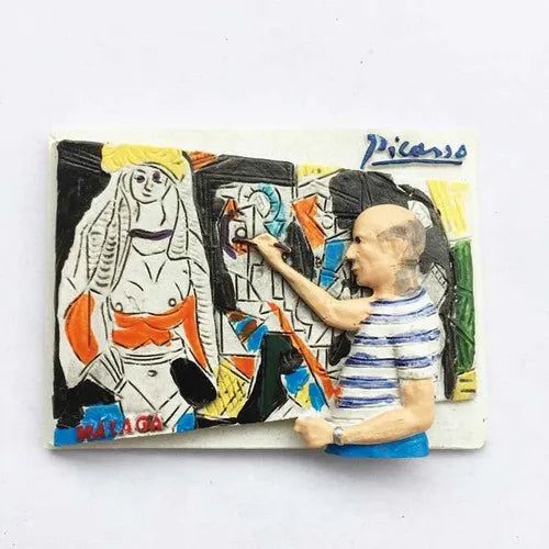 Spain Fridge Magnet European Spanish Painter Picasso 3d Cultural Tourist Souvenirs Magnetic Refrigerator Stickers Creative Gifts - Grand Goldman