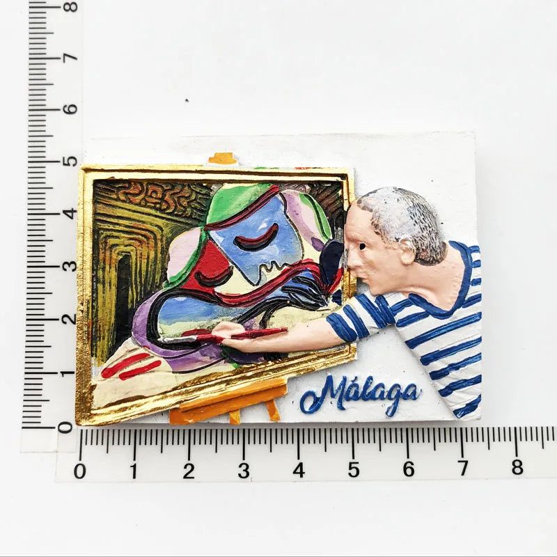 Spain Fridge Magnet European Spanish Painter Picasso 3d Cultural Tourist Souvenirs Magnetic Refrigerator Stickers Creative Gifts - Grand Goldman