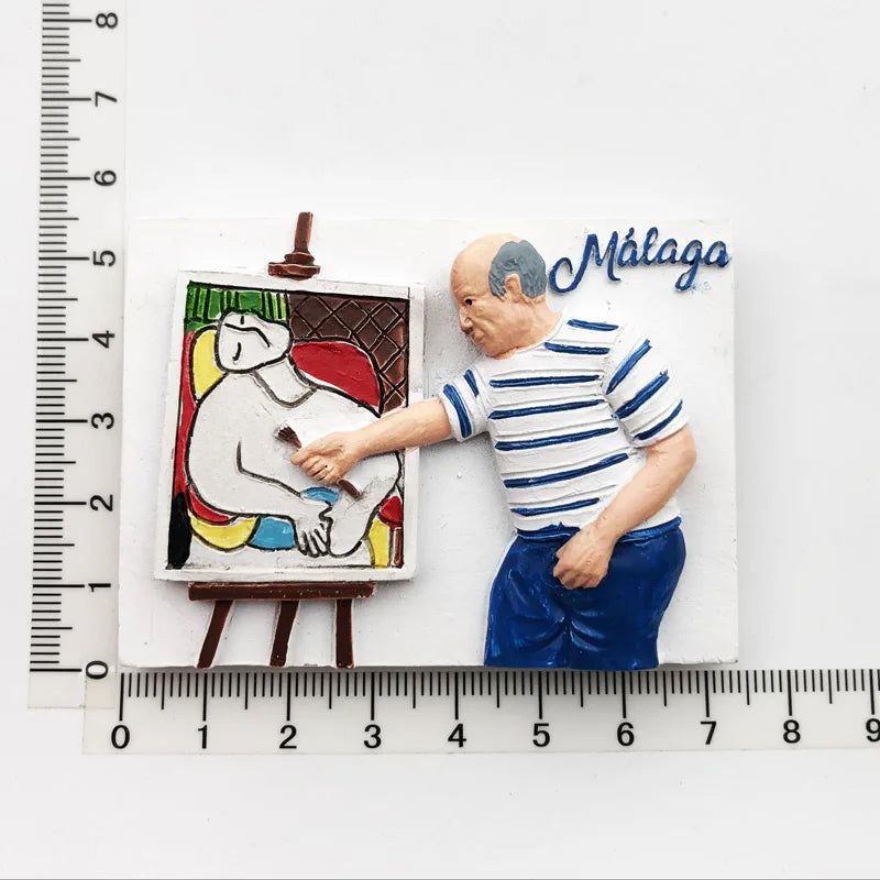 Spain Fridge Magnet European Spanish Painter Picasso 3d Cultural Tourist Souvenirs Magnetic Refrigerator Stickers Creative Gifts - Grand Goldman