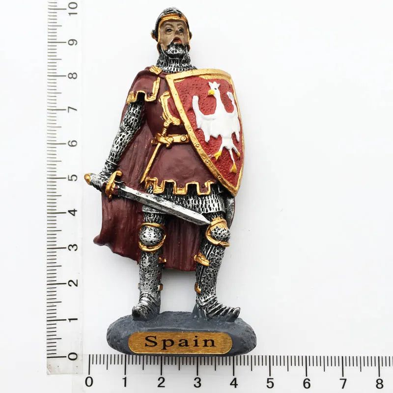 Spain Fridge Magnet Spanish Creative Tourist Souvenir Shield 3d Warrior Magnetic Stick Refrigerator Decoration Collection Gift - Grand Goldman