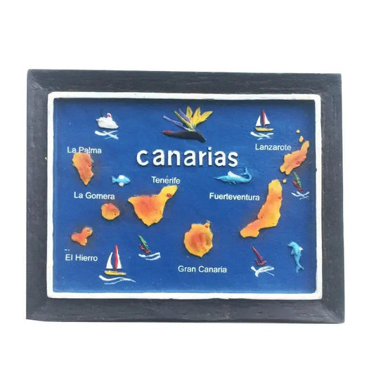 Spain Fridge Magnets 3d Frame Map of The Canary Islands Gran Canaria Tourist Souvenir Crafts Magnetic Refrigerator Stickers - Grand Goldman