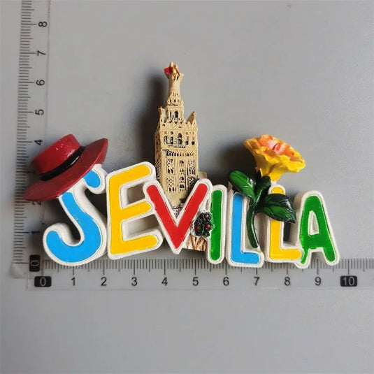 Spain Fridge Magnets Madrid Toledo Valencia Sevilla Tourism Souvenir Decorative Crafts UV Magnet Refrigerator Sticker Home Decor - Grand Goldman