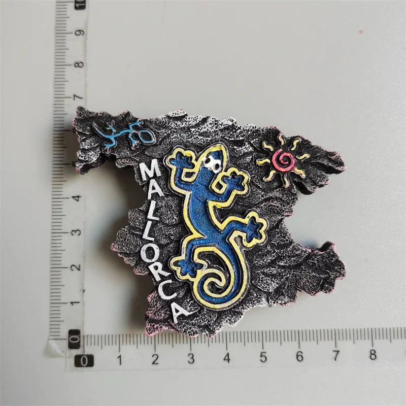 Spain Fridge Magnets Mallorca Menorca  Ibiza Lizard Gecko Spanish Island of Fuerteventura Home Decor Collection Tourist Souvenir - Grand Goldman