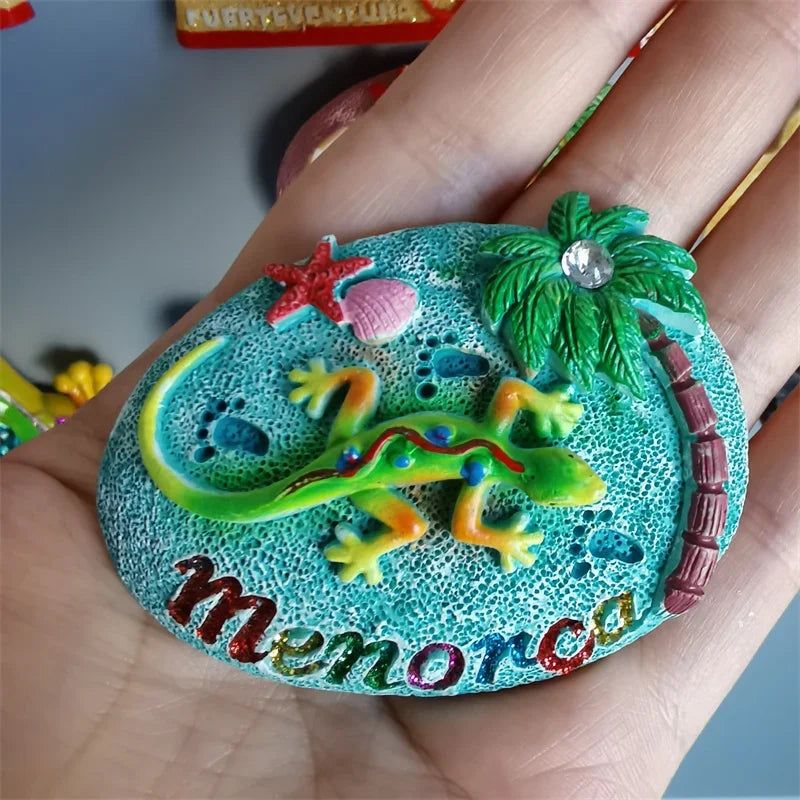 Spain Fridge Magnets Mallorca Menorca  Ibiza Lizard Gecko Spanish Island of Fuerteventura Home Decor Collection Tourist Souvenir - Grand Goldman