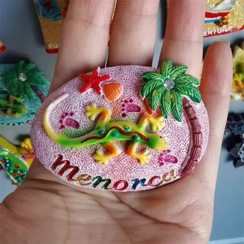 Spain Fridge Magnets Mallorca Menorca  Ibiza Lizard Gecko Spanish Island of Fuerteventura Home Decor Collection Tourist Souvenir - Grand Goldman