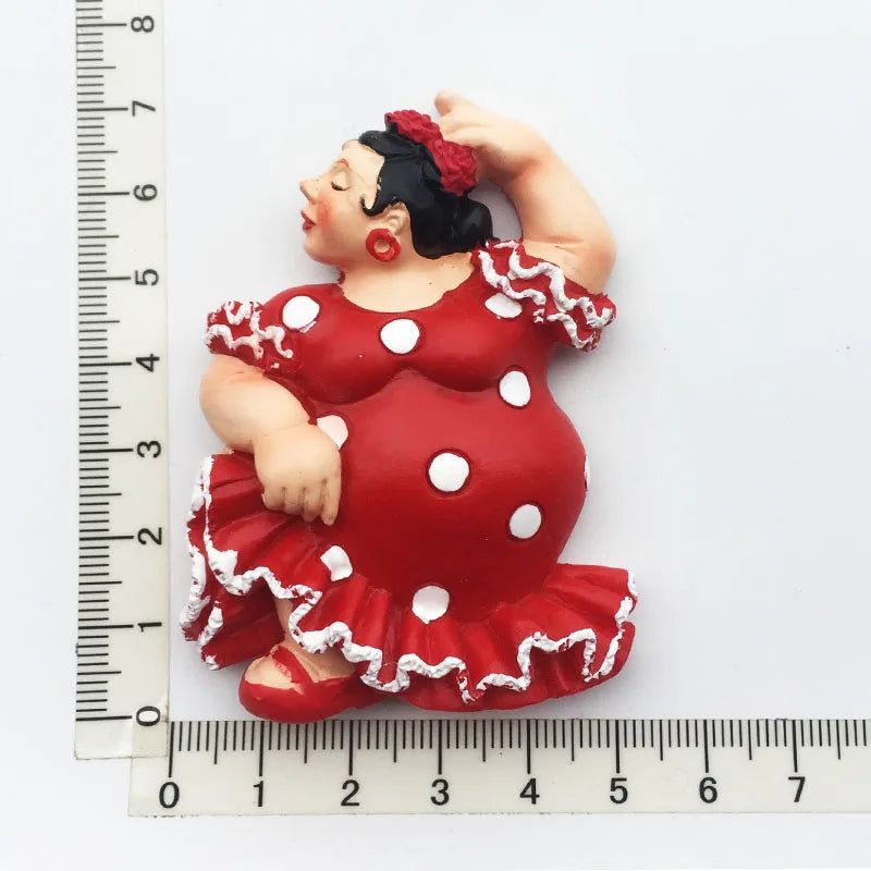 Spain Fridge Magnets Tourism Souvenir Arts and Crafts Cute Flamenco Bullfighter Magnetic Refrigerator Stickers Home Decoration - Grand Goldman