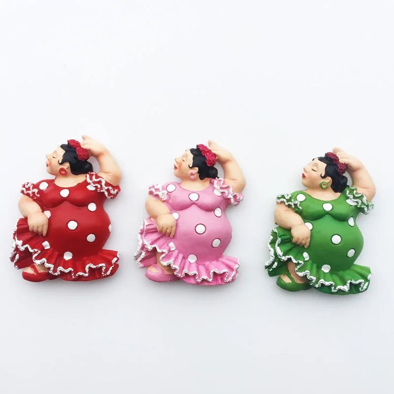 Spain Fridge Magnets Tourism Souvenir Arts and Crafts Cute Flamenco Bullfighter Magnetic Refrigerator Stickers Home Decoration - Grand Goldman