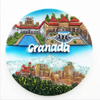 Spain Granada Alhambra Palace Creative Hand-painted Resin Crafts Decorative Disc Ornaments Desktop Furnishing Articles - Grand Goldman