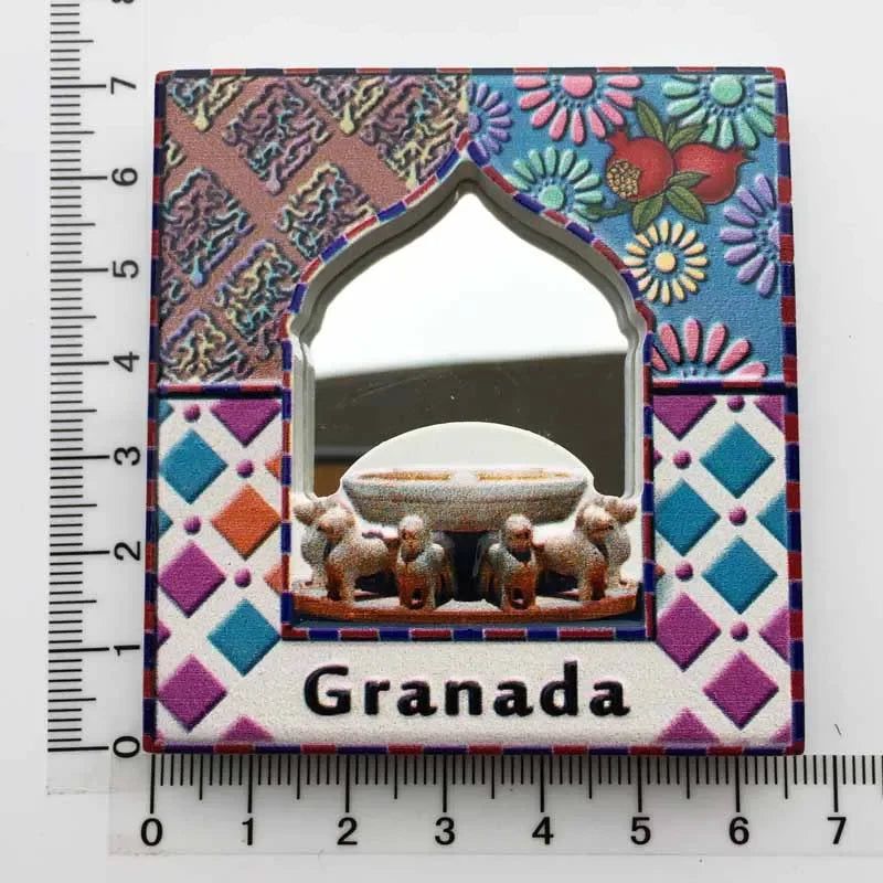 Spain Granada Fridge Magnet Oman Islamic Style Mirror Frame Magnetic Refrigerator Stickers for Home Decor Collection Gifts Ideas - Grand Goldman