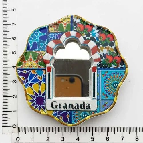 Spain Granada Fridge Magnet Oman Islamic Style Mirror Frame Magnetic Refrigerator Stickers for Home Decor Collection Gifts Ideas - Grand Goldman