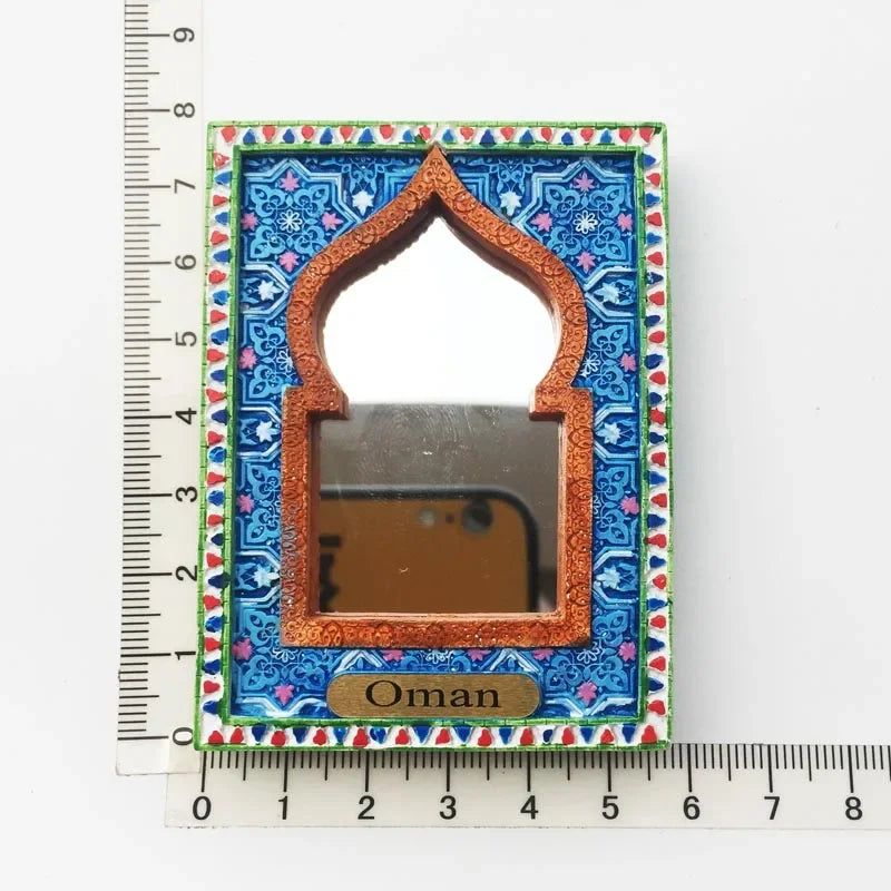Spain Granada Fridge Magnet Oman Islamic Style Mirror Frame Magnetic Refrigerator Stickers for Home Decor Collection Gifts Ideas - Grand Goldman