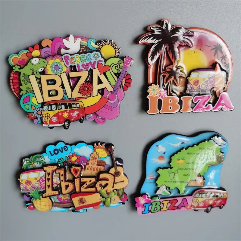 Spain IBIZA Tenefife Barcelona Woodon Refrigerator Magnets Travel Souvenir Home Decoration Gift for Friends - Grand Goldman