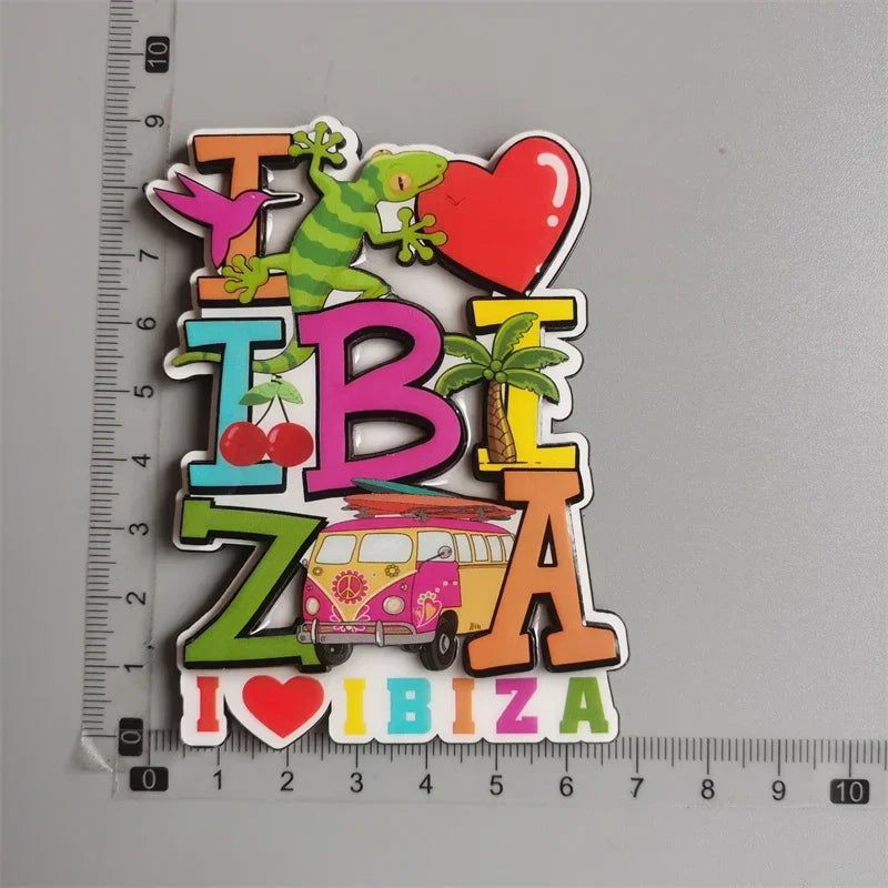 Spain IBIZA Tenefife Barcelona Woodon Refrigerator Magnets Travel Souvenir Home Decoration Gift for Friends - Grand Goldman