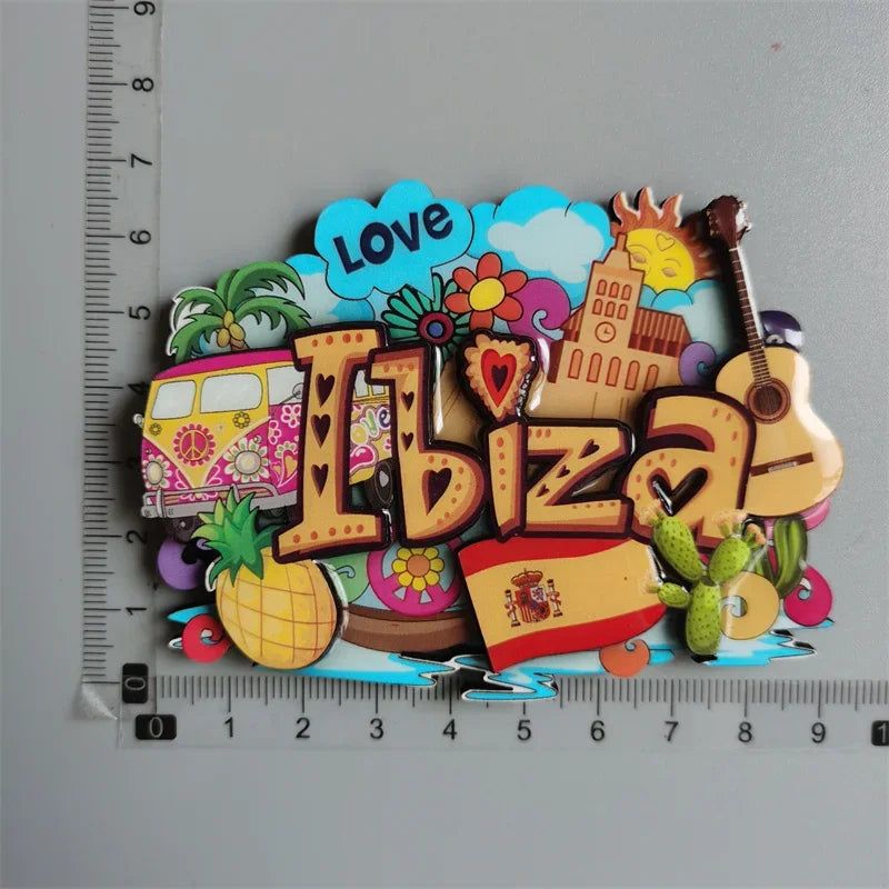 Spain IBIZA Tenefife Barcelona Woodon Refrigerator Magnets Travel Souvenir Home Decoration Gift for Friends - Grand Goldman