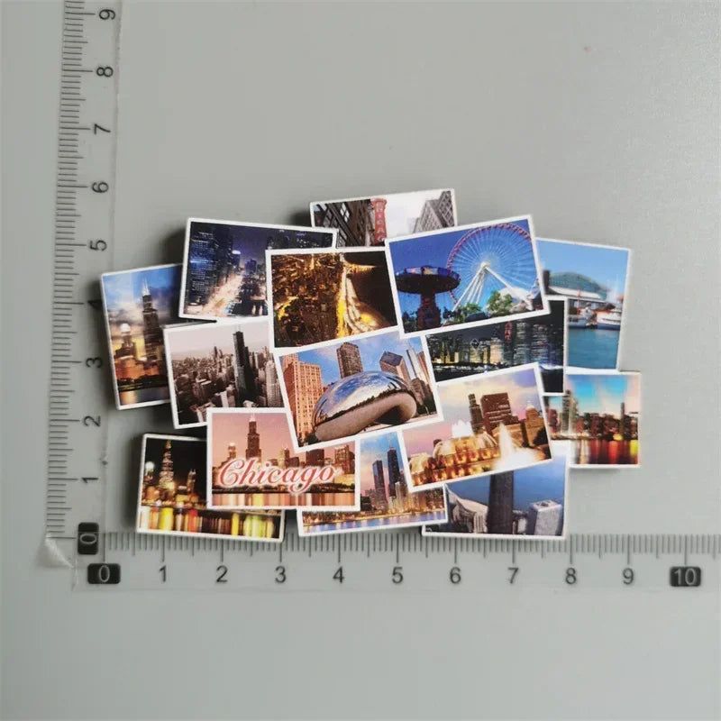 Spain Ibiza Dubai Chicago Germany Norway England Santorini Greece Lisboa Egypt Arch of Triumph Fridge magnets tourist souvenir - Grand Goldman