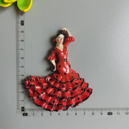 Spain Flamenco Fridge Magnets Spanish dancer Tourist Souvenir Decor Handicraft Magnetic Refrigerator sticker Collection Gifts - Grand Goldman