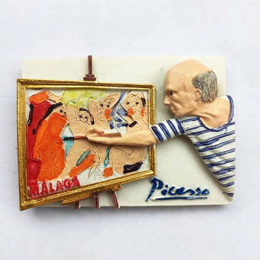 Spain Fridge Magnet European Spanish Painter Picasso 3d Cultural Tourist Souvenirs Magnetic Refrigerator Stickers Creative Gifts - Grand Goldman