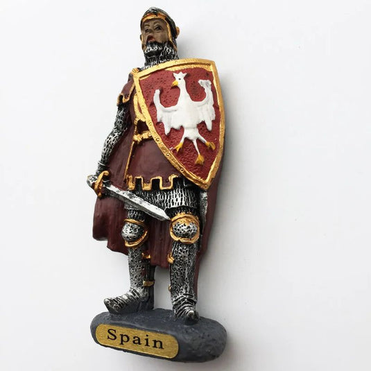 Spain Fridge Magnet Spanish Creative Tourist Souvenir Shield 3d Warrior Magnetic Stick Refrigerator Decoration Collection Gift - Grand Goldman