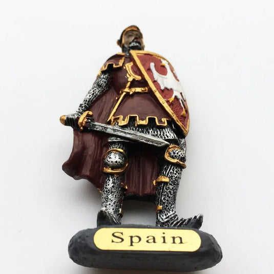 Spain Fridge Magnet Spanish Creative Tourist Souvenir Shield 3d Warrior Magnetic Stick Refrigerator Decoration Collection Gift - Grand Goldman