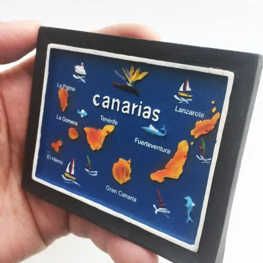 Spain Fridge Magnets 3d Frame Map of The Canary Islands Gran Canaria Tourist Souvenir Crafts Magnetic Refrigerator Stickers - Grand Goldman