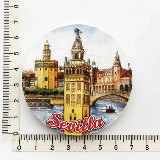 Spain Fridge Magnets Madrid Toledo Valencia Sevilla Tourism Souvenir Decorative Crafts UV Magnet Refrigerator Sticker Home Decor - Grand Goldman