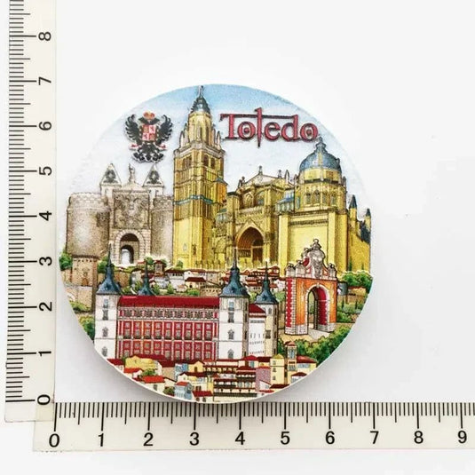 Spain Fridge Magnets Madrid Toledo Valencia Sevilla Tourism Souvenir Decorative Crafts UV Magnet Refrigerator Sticker Home Decor - Grand Goldman