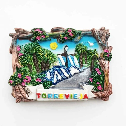 Spain Fridge Magnets Torrevieja Valencia  Tourist Souvenirs Magnetic Stickers for Refrigerators Home Decoration Travel Gifts - Grand Goldman