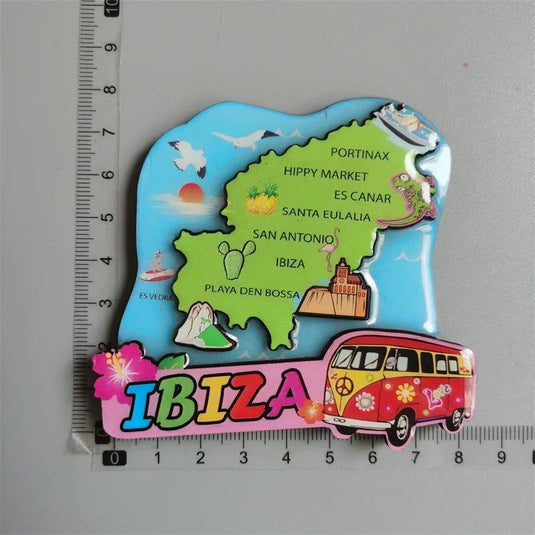 Spain IBIZA Tenefife Barcelona Woodon Refrigerator Magnets Travel Souvenir Home Decoration Gift for Friends - Grand Goldman