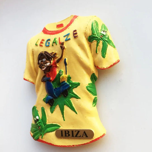 Spain Ibiza Fridge Magnets Tourist Souvenir 3D Tobacco T-Shirt Chopin's Residence Refrigerator Sticker Home Decoration - Grand Goldman