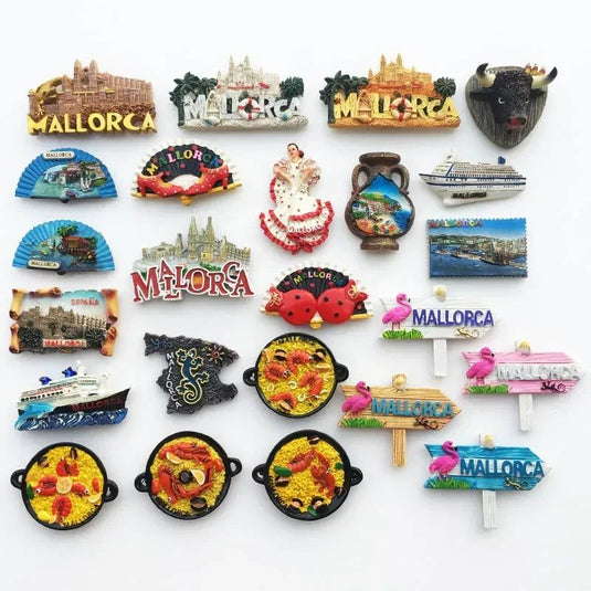 Spain Mallorca Fridge Magnets Majorca Palma Castle Cuenca Ronda Tourism Memorial Decor Crafts Magnetic Refrigerator Sticker Gift - Grand Goldman