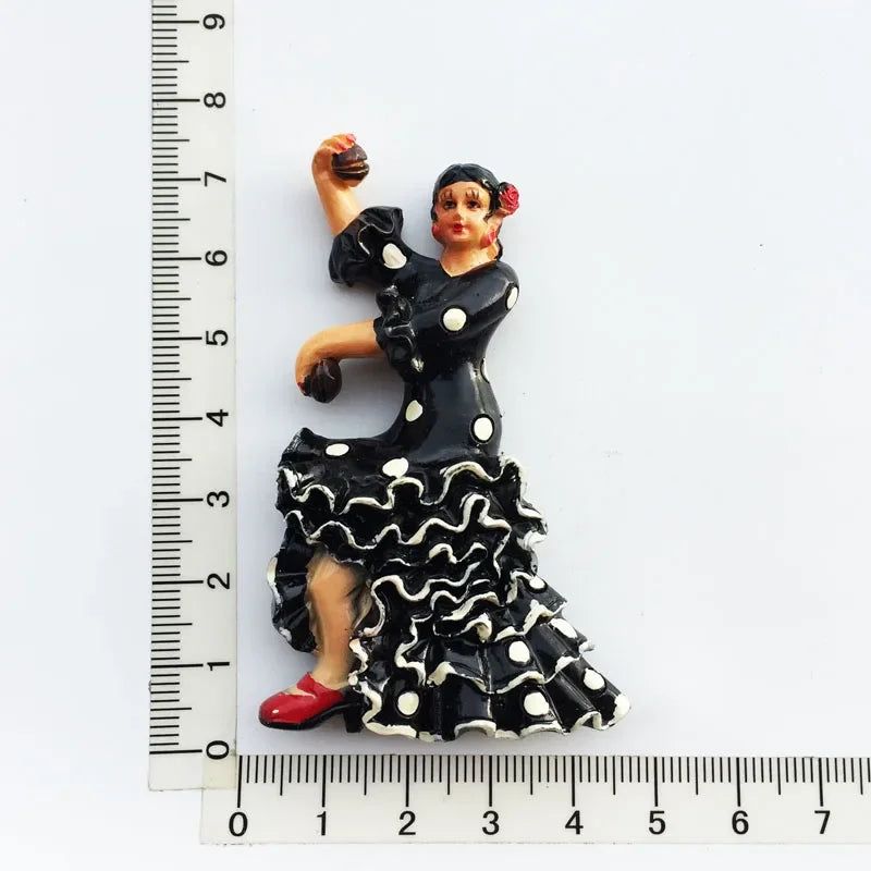 Spanish Fridge Magnets Flamenco Dancer MallorcaTourism Souvenir Decorative Arts Refrigerator Magnetic Stickers Home Decoration - Grand Goldman