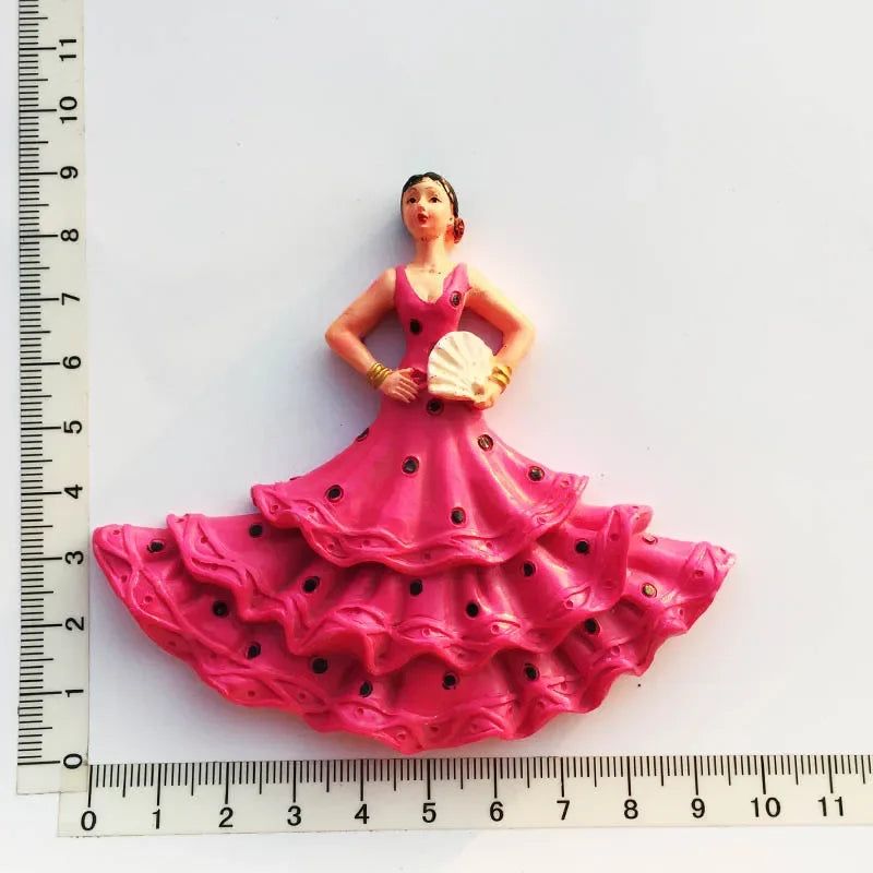 Spanish Fridge Magnets Flamenco Dancer MallorcaTourism Souvenir Decorative Arts Refrigerator Magnetic Stickers Home Decoration - Grand Goldman