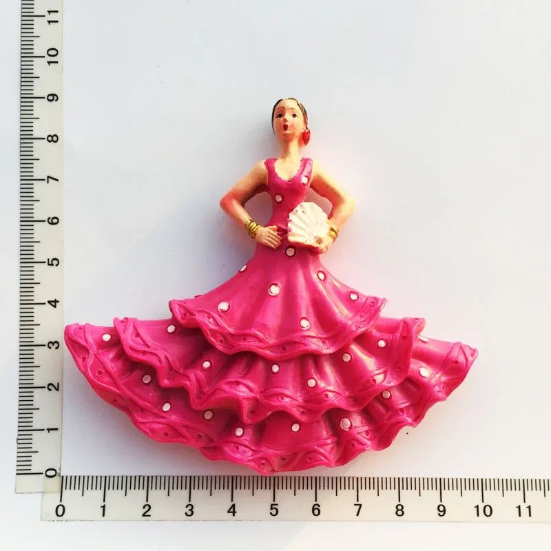 Spanish Fridge Magnets Flamenco Dancer MallorcaTourism Souvenir Decorative Arts Refrigerator Magnetic Stickers Home Decoration - Grand Goldman