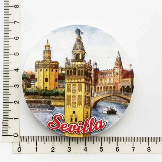 Spanish Fridge Magnets Toledo Granada Madrid Sevilla Barcelona Girona Espana tourism souvenir UV magnetic refrigerator stickers - Grand Goldman