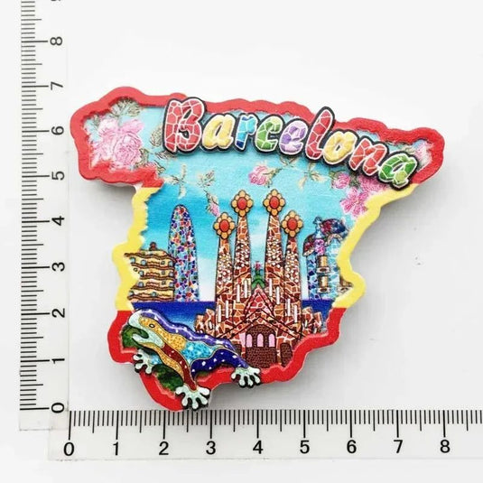 Spanish Fridge Magnets Toledo Granada Madrid Sevilla Barcelona Girona Espana tourism souvenir UV magnetic refrigerator stickers - Grand Goldman