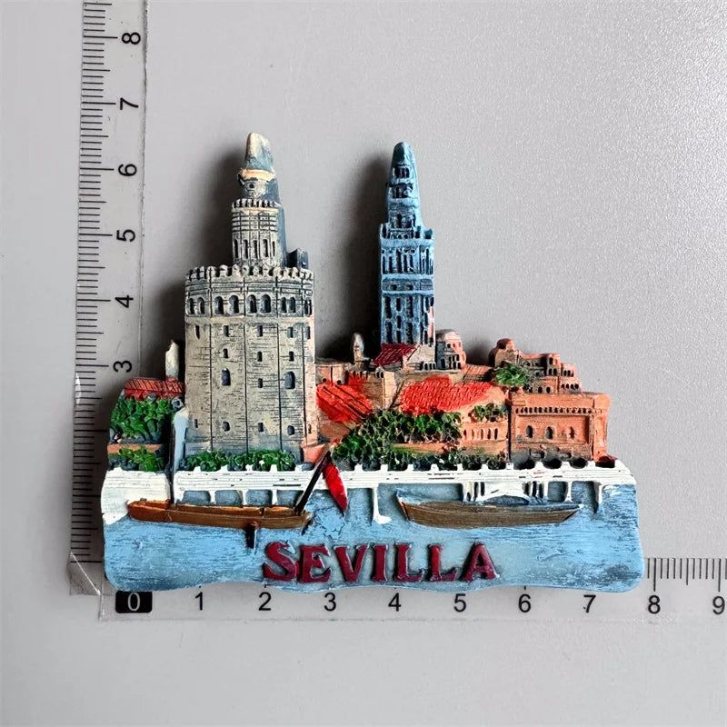 Spanish Fridge Magnets Toledo La Catedra Cathedral Malaga Montserrat Magnetic Refrigerator Stickers Tourist Souvenirs Idea Gifts - Grand Goldman