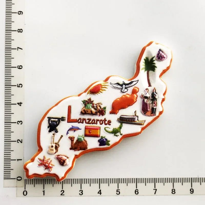 Spanish Refrigerator Magnets Lanzarote Travel Souvenir Fridge Sticker Spain Tourist Collection Home Decoration Hand Gift - Grand Goldman