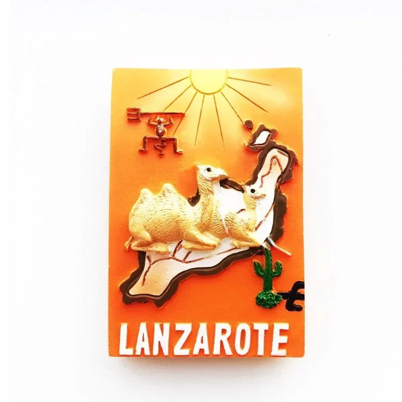 Spanish Refrigerator Magnets Lanzarote Travel Souvenir Fridge Sticker Spain Tourist Collection Home Decoration Hand Gift - Grand Goldman