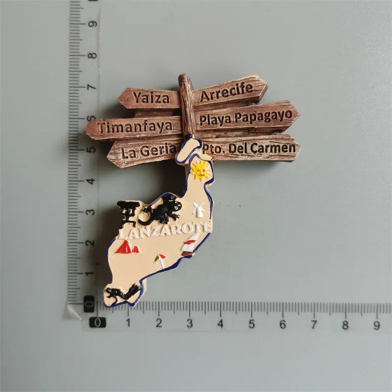 Spanish Refrigerator Magnets Lanzarote Travel Souvenir Fridge Sticker Spain Tourist Collection Home Decoration Hand Gift - Grand Goldman