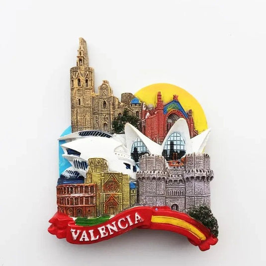Spanish Tourist fridge magnets Souvenirs Valencia Cathedral 3d Resin Magnetic Magnet Refrigerator Stickers Collection Gifts - Grand Goldman