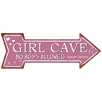 Special Arrow Shape Metal Tin Sign Waterproof Girl Cave Happy Hour Laundry Vintage Ornamental Mark Sign Board Wall Pub Cafe Bar - Grand Goldman